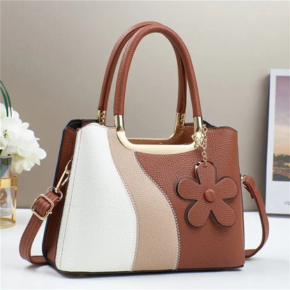 Elegant Crossbody Handbag Leather Women's Bag High-End Luxury Famous Designer Refined Trim Vintage Commuter Bag