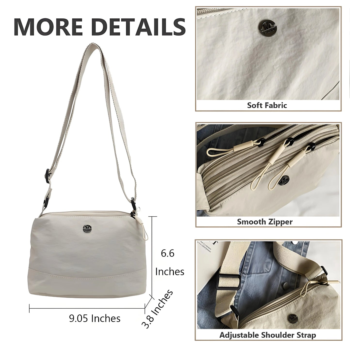 Multi-functional Nylon Crossbody Bag