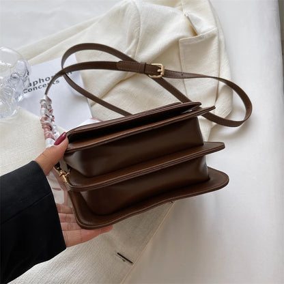 Leather Shoulder Bag Purse for Women - Fashion Crossbody Bags Underarm Bag Small Square Satchel Handbag