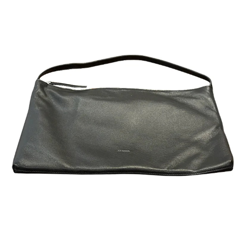 Genuine leather black shoulder bag woman minimalist crossbody bag cowhide handbags female luxury bag Large capacity soft leather