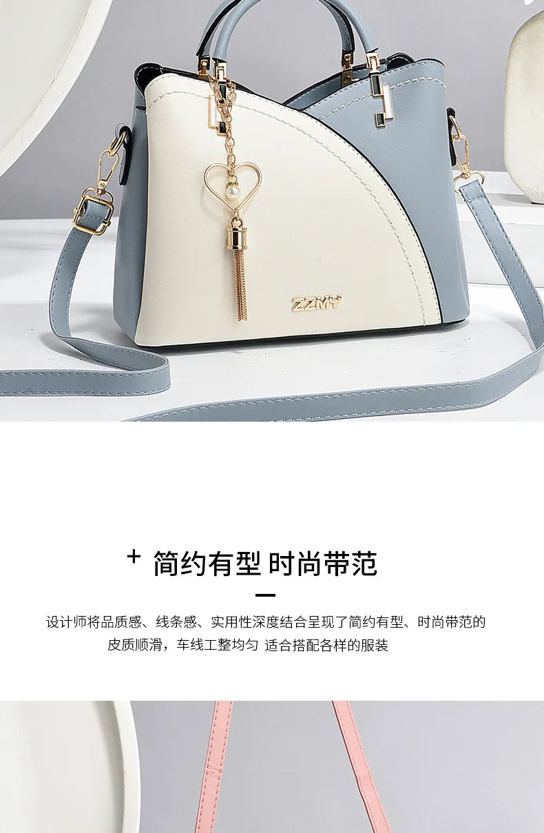 Elegant Handbag for Women Luxury Designer Top-Handle Bags High Quality Pu Leather Ladies Shoulder Crossbody Bag Casual Tote Sac