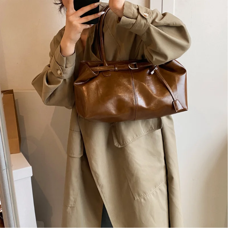 Vintage Handbag for Women Large Capacity 2025 New Underarm Commuting Bag Fashion Female Casual Single Shoulder Tote Bag