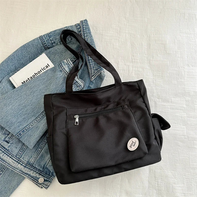 Women's New Canvas Tote Bag - Large-Capacity Versatile Shoulder Handheld for College Classes & Commute