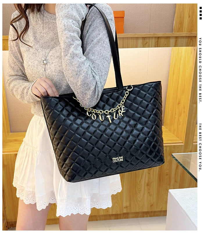 Women's Classic Leather Luxury Shoulder Handbag Elegant Designer Crossbody Tote Bag For Everyday Fashion