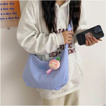 Casual Nylon Womens Shoulder Bag Korean Fashion Simple College Style Crossbody Bag Large Capacity Designer Ladies Handbag Purse