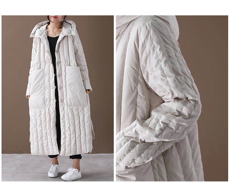 Winter Cotton-padded Clothes Women Coat 2023 Long Loose Female Hooded Padded Clothing Big Pocket Parkas Thicken Warm Jackets