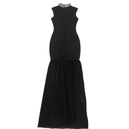 Womens Dresses Fashion Elegant Party Dresses Female Clothing Patchwork Pleated Evening Dresses Wedding Guest Woman Dress HXY262