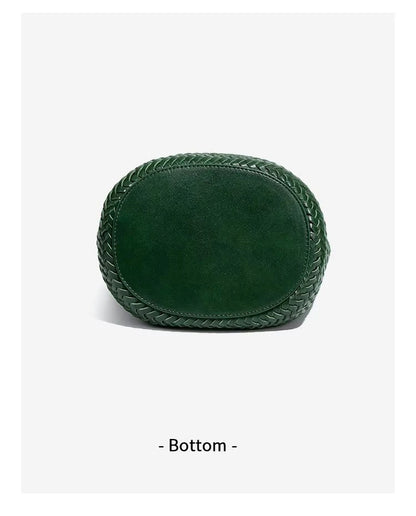 2025 new women's handbag high-end hand-woven large-capacity shoulder tote bag underarm bag crossbody versatile bucket bag