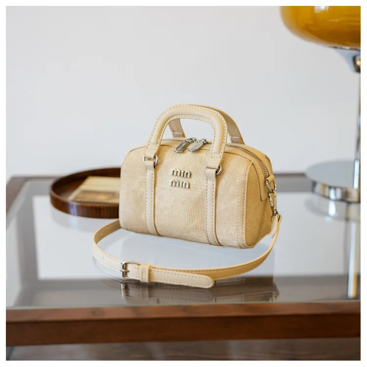 Fashion New Boston Denim HandBag For Women Single Shoulder Crossbody Barrel Satchel Handle Shoulder Bags