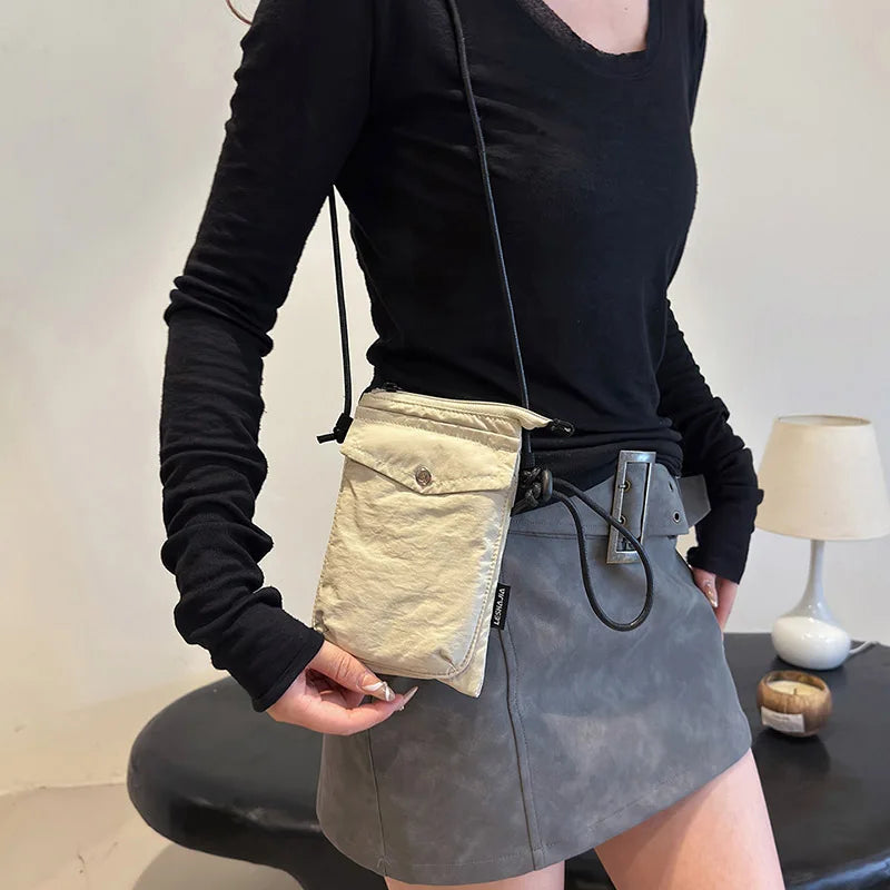 Street Washed Nylon Crossbody Bag For Women Fashion Phone Messenger Bag Female Purses Designer Shoulder Bags