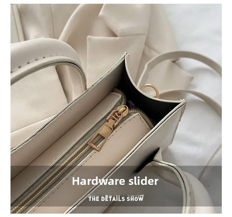 Elegant Black Handbag with Dual Handles, Chic Crossbody Bag, Retro Stylish Tote Small Bag for Women Girls Daily Use, Work, Party