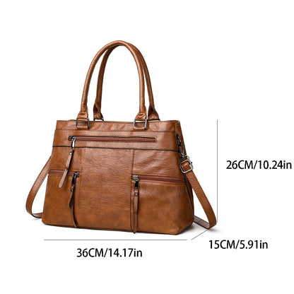 Elegant Handbags For Women High Quality Pu Leather Top-Handle Bags Purse Ladies Shoulder Crossbody Bag Casual Tote bolso purses
