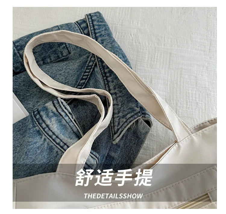 Women's New Canvas Tote Bag - Large-Capacity Versatile Shoulder Handheld for College Classes & Commute