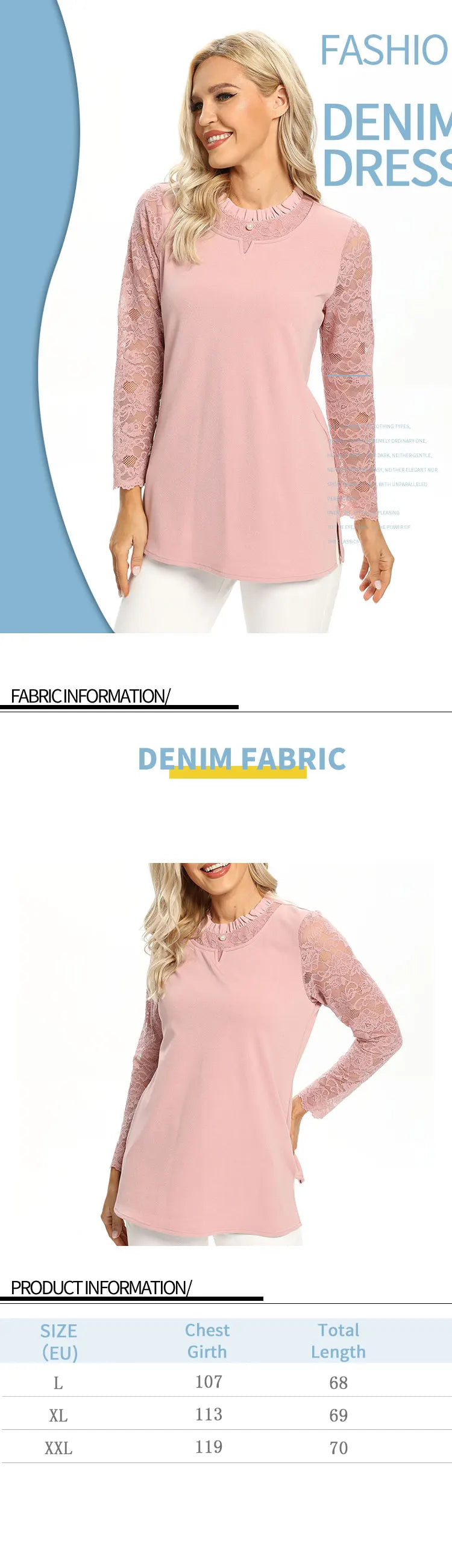 Women Woven Fashionable Casual Top For Spring And Autumn