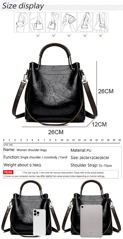 Luxury Handbags Woman Bags Designer Big Shoulder Bags for Women's 2024 Trendy Large Capacity Ladies Leather Hand Casual Tote Bag