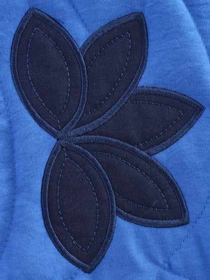 2025 Women's Crop Coat Fashion Warm Single Breasted Blue Embroidery Cotton Jackets Woman Autumn Winter Chic Outwear