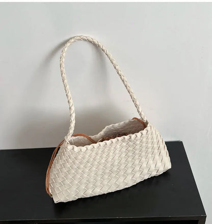 Hand woven armpit bag, women's new high-end and versatile retro handbag, single shoulder mother bag