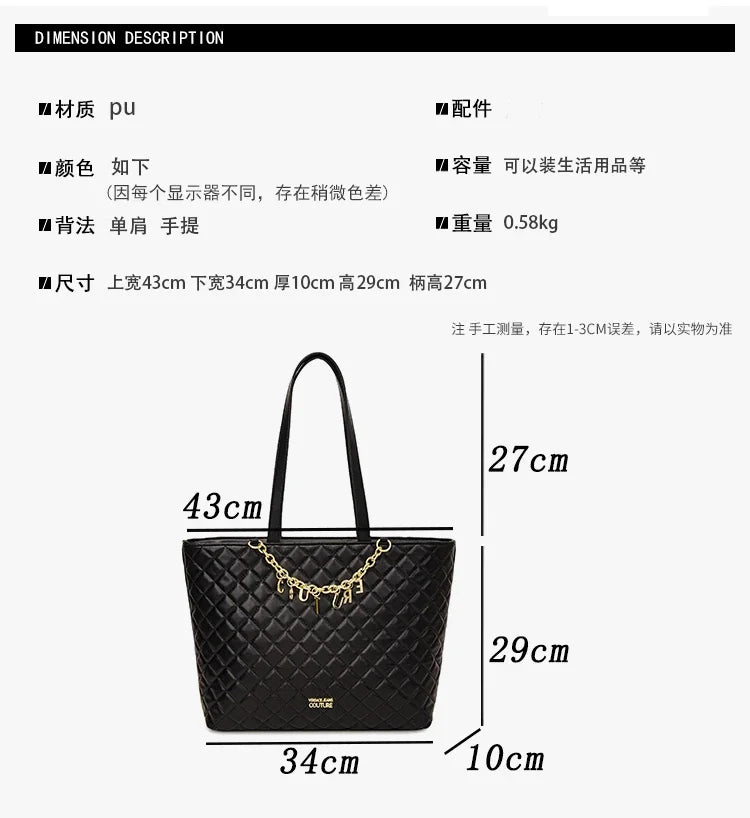 Women's Classic Leather Luxury Shoulder Handbag Elegant Designer Crossbody Tote Bag For Everyday Fashion
