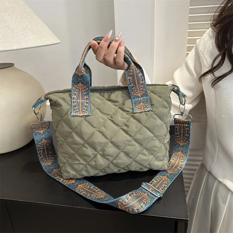 Large Tote Handbags for Women Luxury Design Shoulder Crossbody Bags Designer Brand Quilted Padded Casual Bag for Women