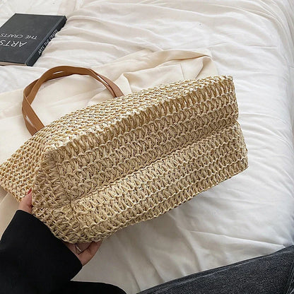 Women's Shoulder Handbag Bohemian 2024 Summer Fashion Straw Beach Tote Bag Travel Shopper Weaving Hand-woven Shopping Bags New