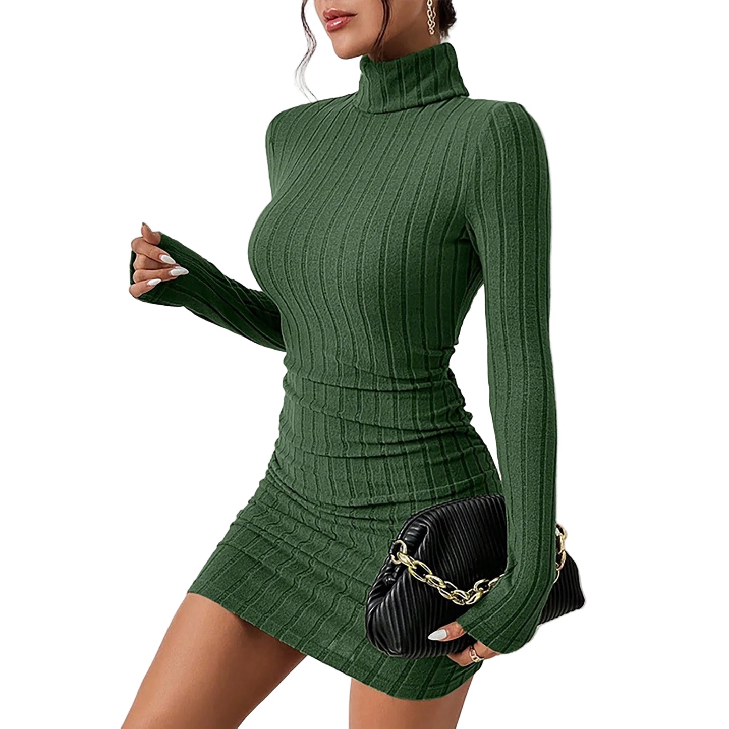 Women’s Turtleneck Bodycon Mini Dress