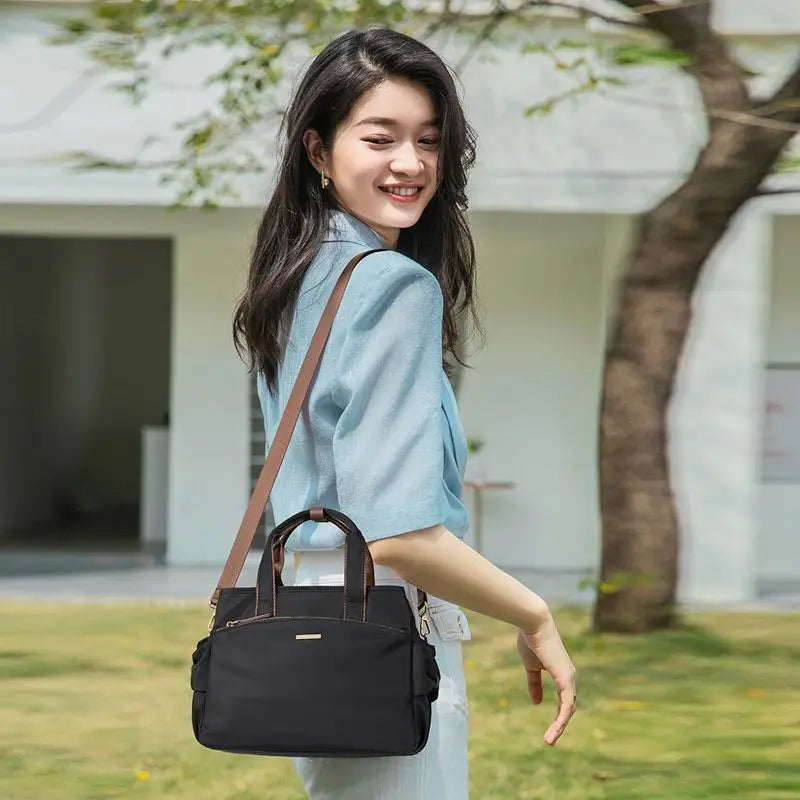 Handbag Ladies' 2025 New Fashionable Canvas Bag Large Capacity Handbag Middle-aged Mother Bag Crossbody Bag Trendy Bag