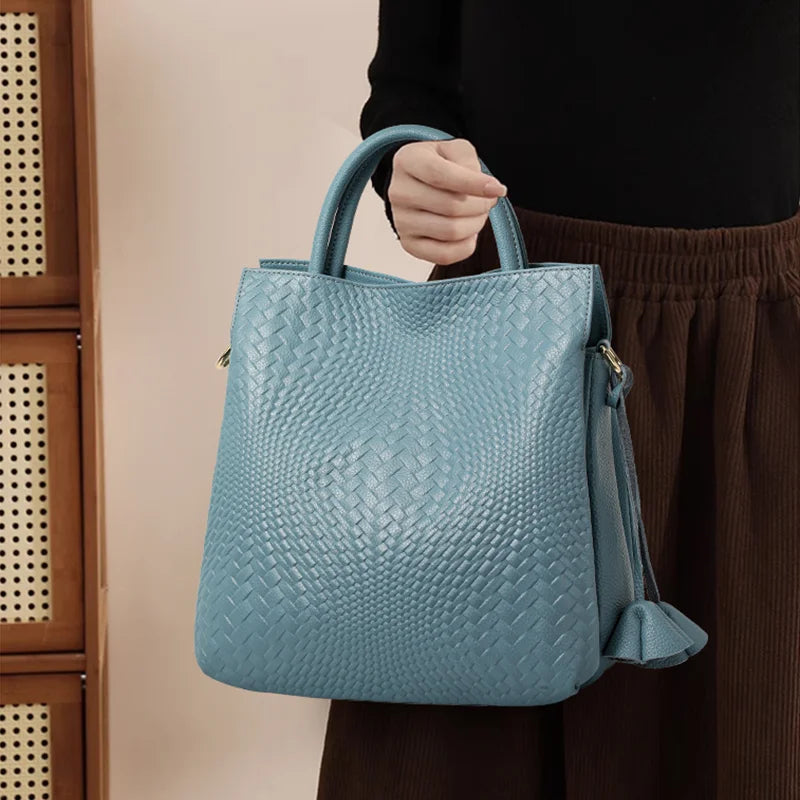 Leather women's handbag with large capacity, shoulder bag for women, elegant single-shoulder crossbody bag, cowhide women's bag