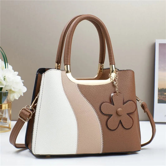Elegant Crossbody Handbag Leather Women's Bag High-End Luxury Famous Designer Refined Trim Vintage Commuter Bag