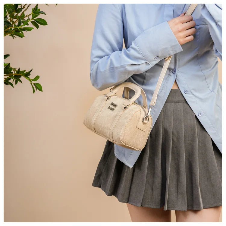 Fashion New Boston Denim HandBag For Women Single Shoulder Crossbody Barrel Satchel Handle Shoulder Bags