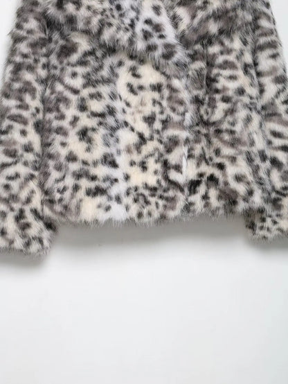 HH Woman's Fashion Coats Print Turn-Down Collar Long Sleeves Pockets Single-Breasted Female Winter Elegant Warm Jackets