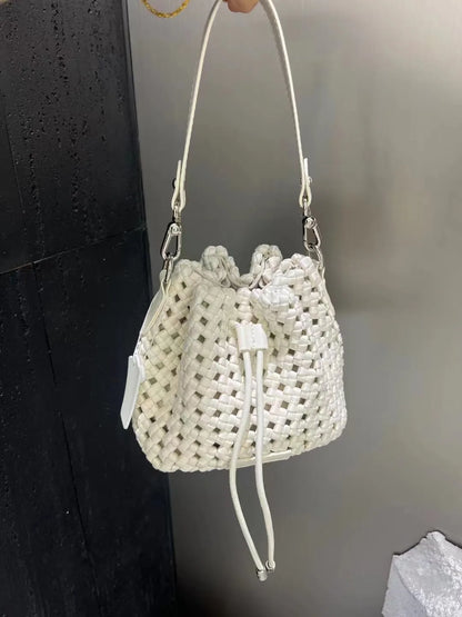 Tote bag woman Bucket bag handbags for women Nylon underarm purse European-style hand-woven bag for women