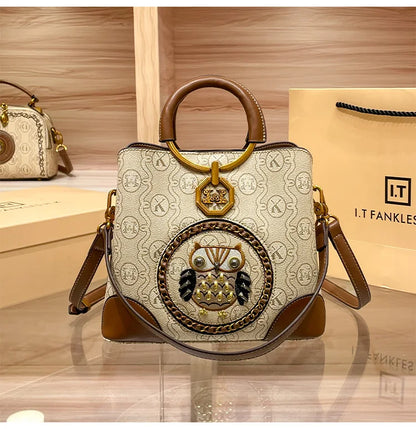 Women's handbag, genuine leather carrying bucket bag, new 2025 high-end design, fashionable single shoulder crossbody bag