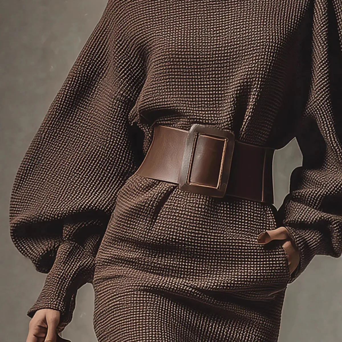 Woman Clothes Dresses Pure Lust Style Slanted Shoulder Bat Sleeves With Belt Pullover Sweater 2025 New Slim Fit Hot Girl Sweater