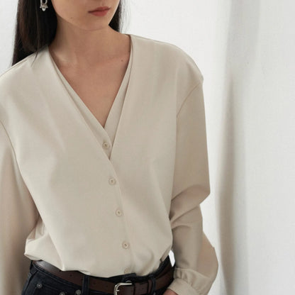 Women Spring White Blouses Fake Two Pieces Design V-Necl Womens Tops And Blouses Fashion Casual Shirt Blusas Roupa Feminina