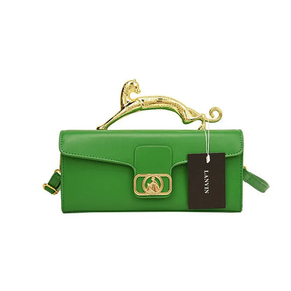 Women's Handbag New Bags For Women Metal Handle Leather Famous Brand Designer Crossbody Fashion Trend Shoulder Bag