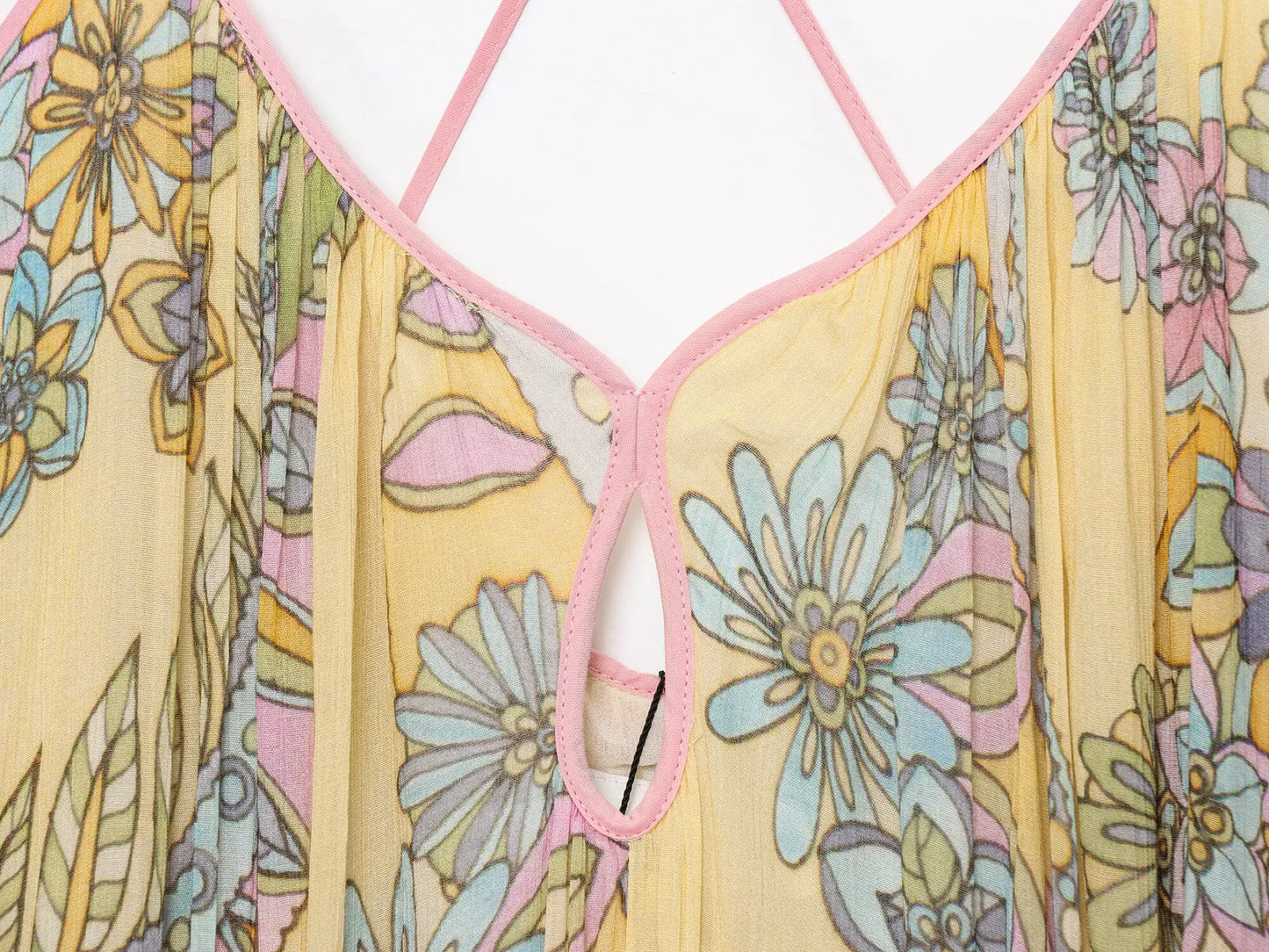 HH 2025 Woman's Summer Fashion V-neck Printed Sleeveless Dress Female Elegant Pleated Sexy Backless Casual Midi Long Dress