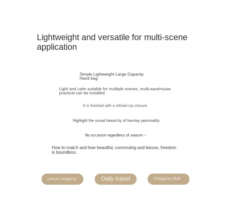 GOLF Women's Handbag Apricot New In Shoulder Bucket Bags for Woman Top Handle Bags Nylon Handbags Ladies Crossbody Fashion 2024