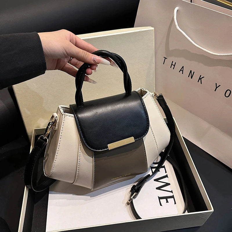 High Quality Soft Leather Handbag Women Luxury Purses Female Bag Designer Patchwork Ladies Shoulder Crossbody Bag Sac A Main New