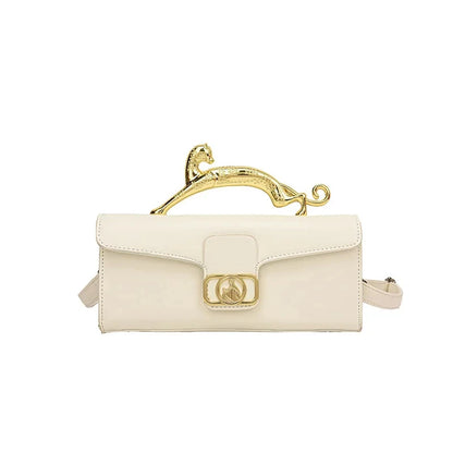 Women's Handbag New Bags For Women Metal Handle Leather Famous Brand Designer Crossbody Fashion Trend Shoulder Bag