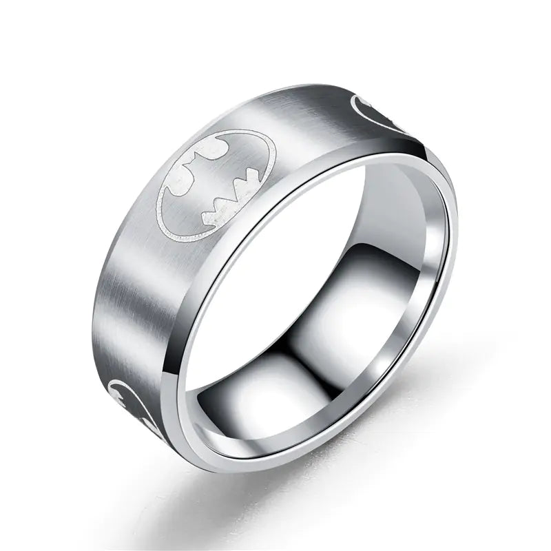 Tricolor Batman Stainless Steel Ring Jewelry