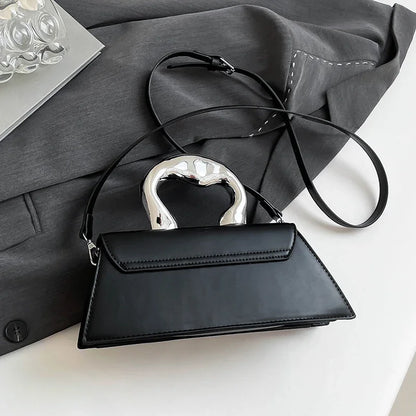 Vintage Women Black Chic Crossbody Bag Luxury Designer Small Shoulder Bags Fashion Red Purse Cute Pu Leather Handbag Sac A Main