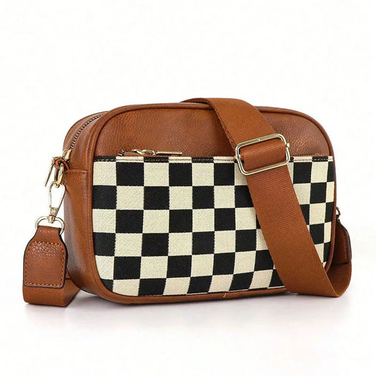 Small Square Crossbody Bag with Zipper