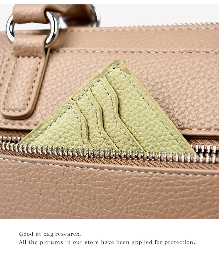 New Women's Handbag, Simple and Versatile Tote Bag, Large-Capacity Soft Leather Shoulder Bag, Crossbody Bag for Commuting and Shopping, High-End Solid Color Casual Bag