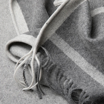 Fashion Clock Women Shawl Sweater 100% Wool Shawl Warm Female Mixed-use Cloak Autumn Winter Scarf French Tassel Cozy Wrap Clothi