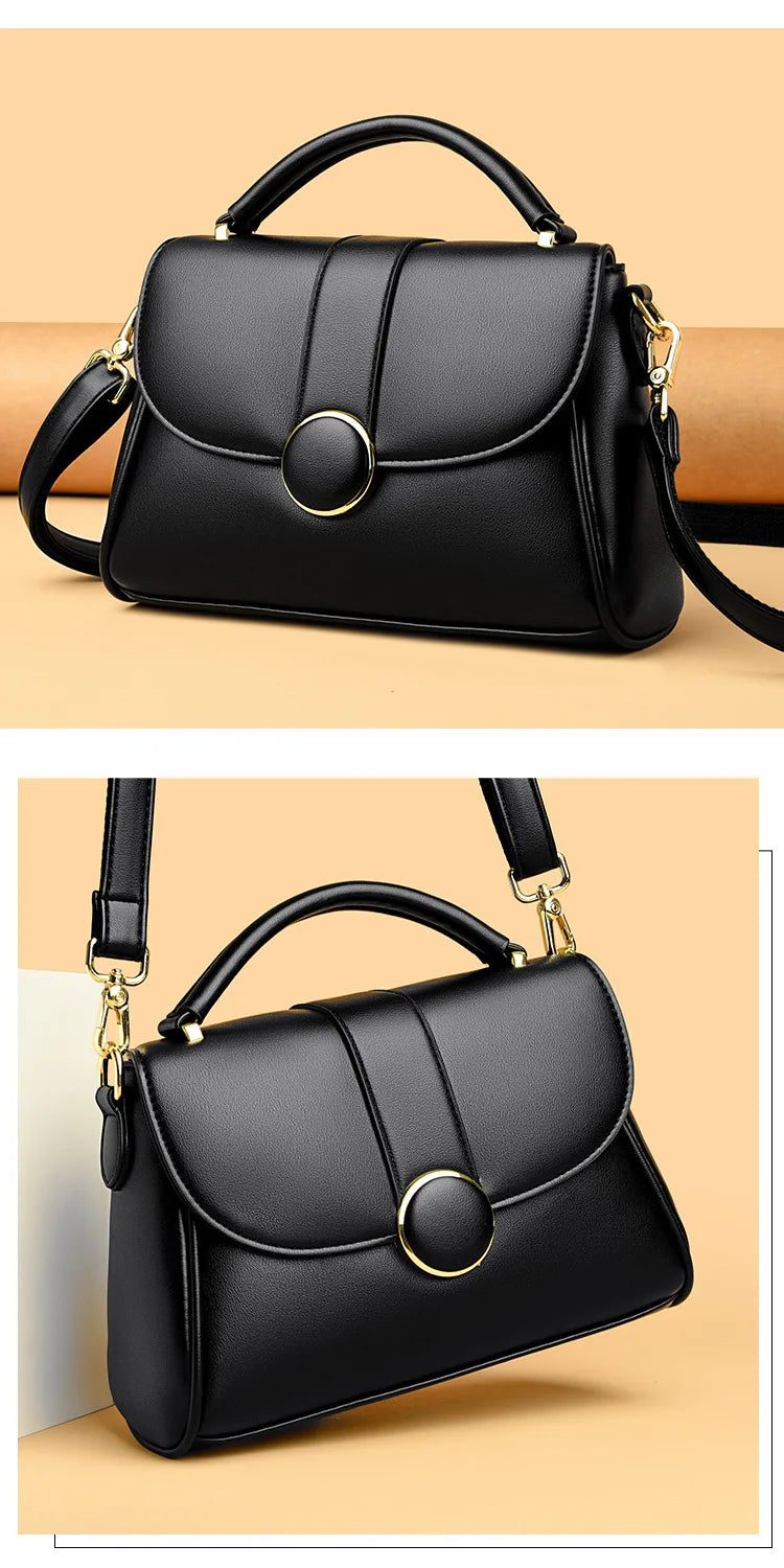 2025 New Fashionable Handbag for Women, Large Capacity, Simple Soft Leather Shoulder/Crossbody Bag, Perfect Gift