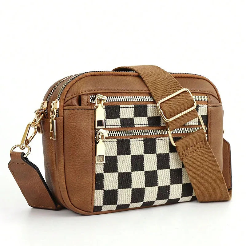 Small Square Crossbody Bag with Zipper
