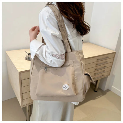 Women's New Canvas Tote Bag - Large-Capacity Versatile Shoulder Handheld for College Classes & Commute