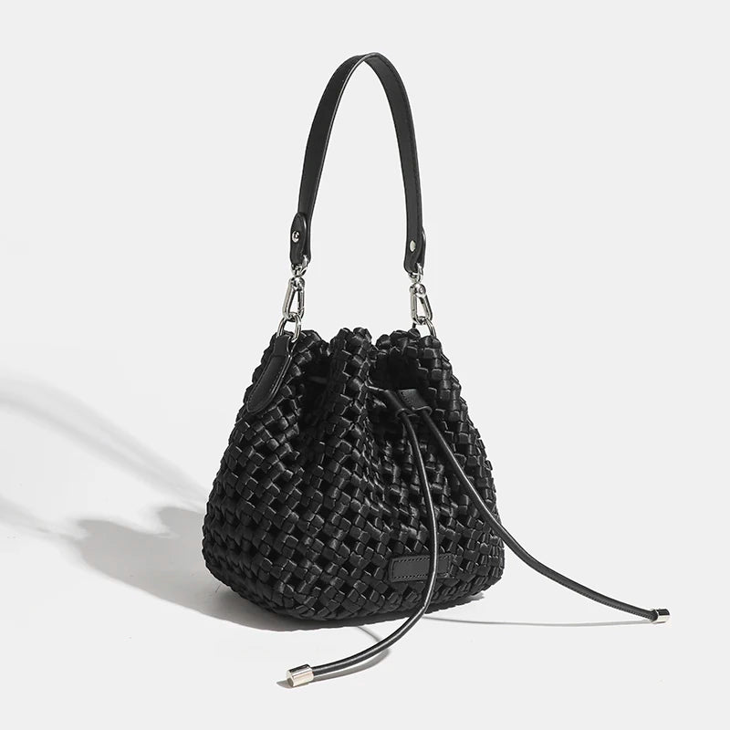 Tote bag woman Bucket bag handbags for women Nylon underarm purse European-style hand-woven bag for women