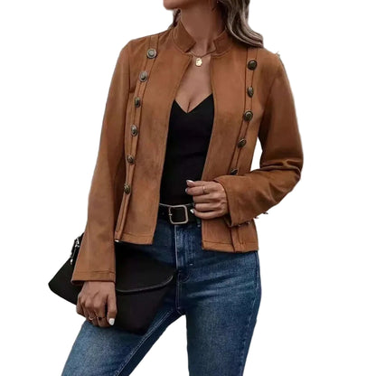 Women’s Faux Suede Open-Front Jacket