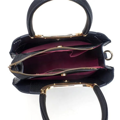 Elegant Crossbody Handbag Leather Women's Bag High-End Luxury Famous Designer Refined Trim Vintage Commuter Bag